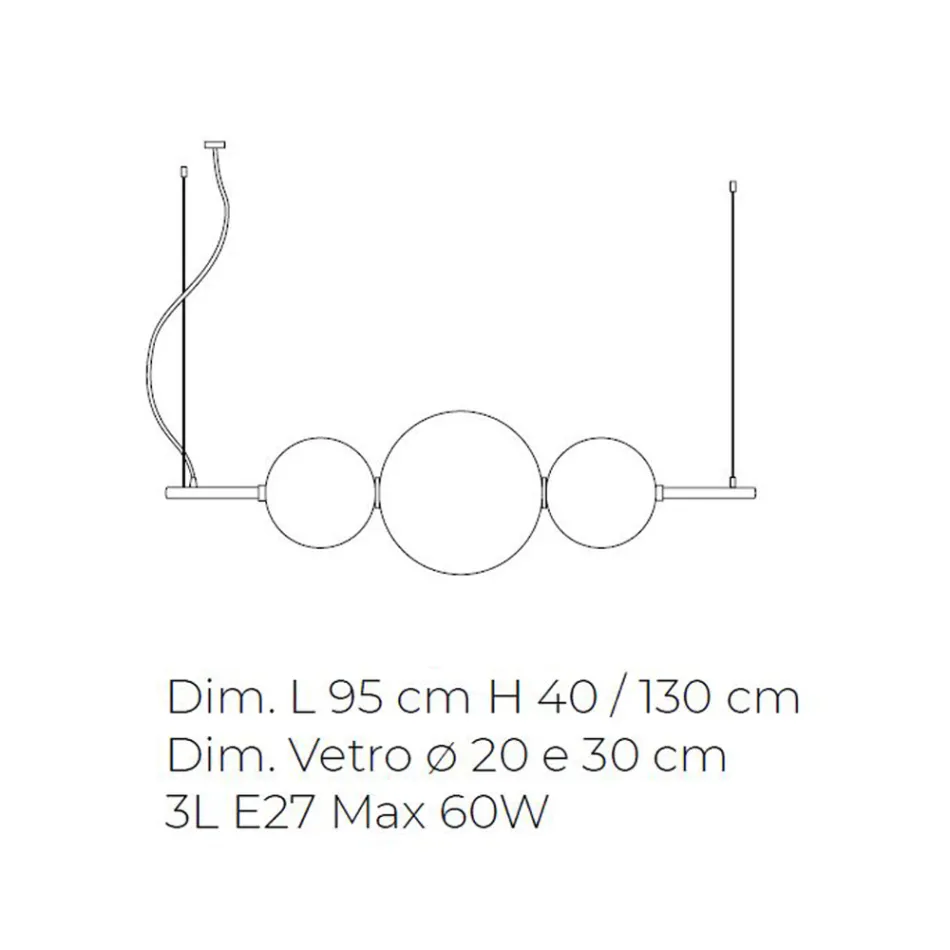 Handcrafted Suspension Lamp in Layered Venetian Glass - Jupiter Viadurini