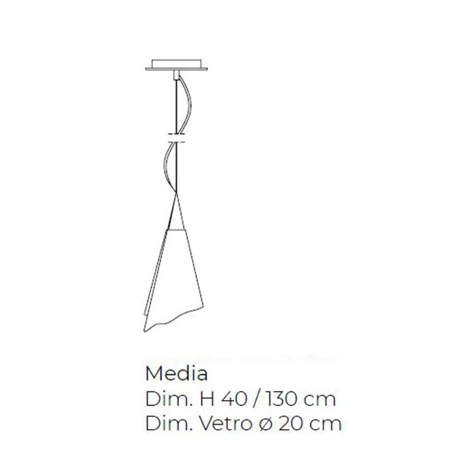 Handcrafted Venetian Blown Glass Suspension Lamp - Chrystal Viadurini