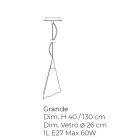 Handcrafted Venetian Blown Glass Suspension Lamp - Chrystal Viadurini