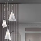 Handcrafted Venetian Blown Glass Suspension Lamp - Chrystal Viadurini