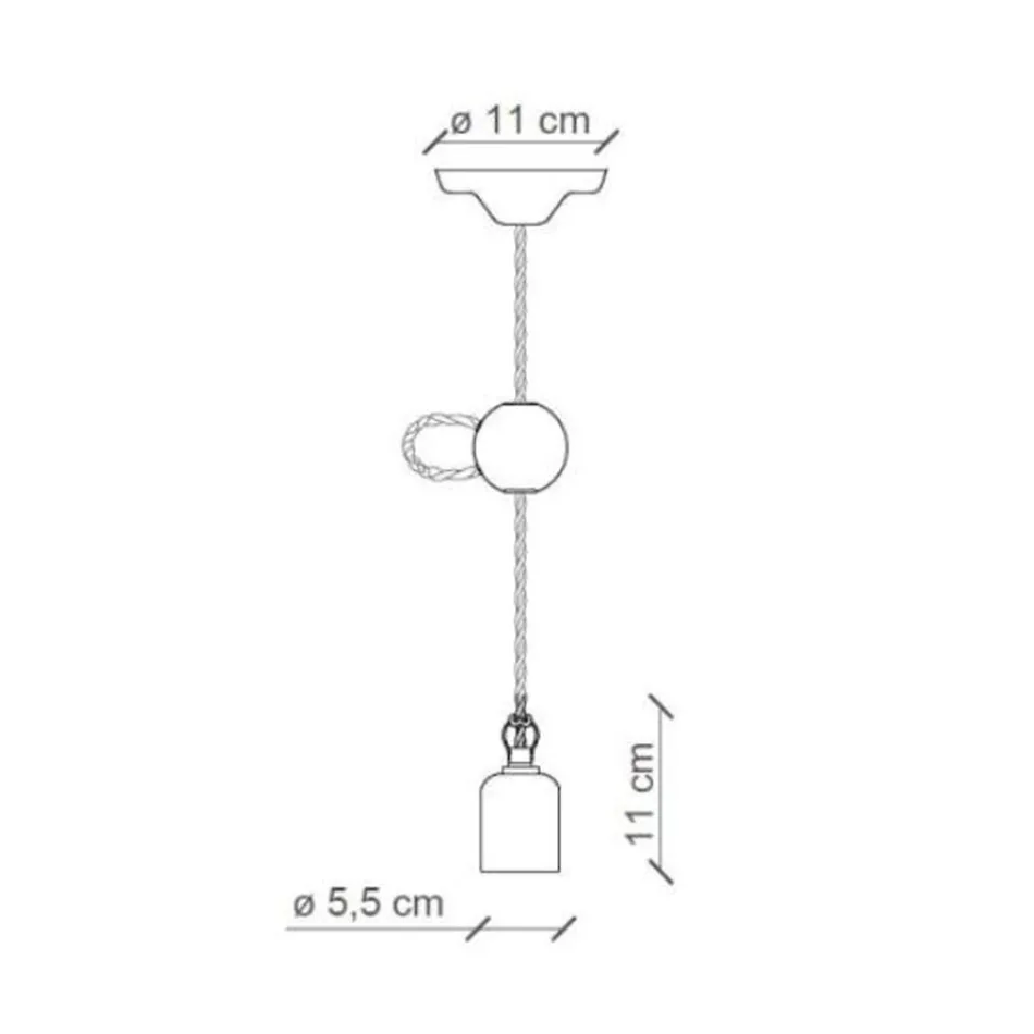 Industrial Artisan Suspension Lamp in Iron and Ceramic - Vintage Viadurini