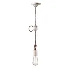 Industrial Artisan Suspension Lamp in Iron and Ceramic - Vintage Viadurini