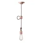 Industrial Artisan Suspension Lamp in Iron and Ceramic - Vintage Viadurini