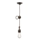 Industrial Artisan Suspension Lamp in Iron and Ceramic - Vintage Viadurini
