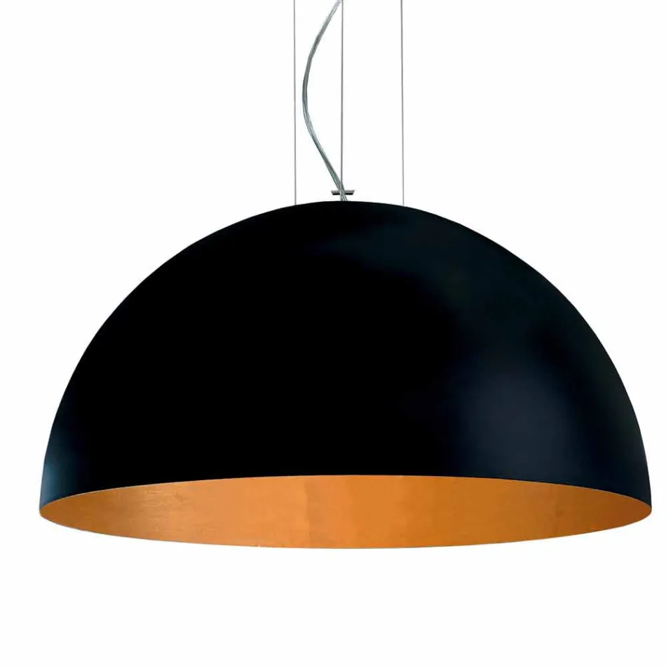Two-colored pendant lamp in steel Ø40x H20x L.cavo100cm, Luce Viadurini