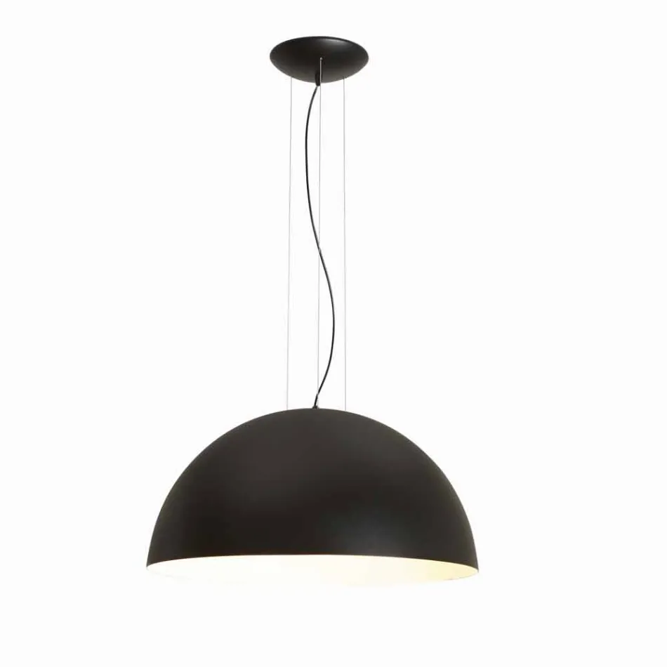 Two-colored suspension lamp in steel, Ø60xh.30xL.80cm cable, Tara Viadurini