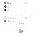 Two-colored suspension lamp in steel, Ø60xh.30xL.80cm cable, Tara Viadurini