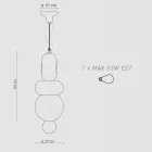 Suspension Lamp with 3 Elements of Different Shapes Made in Italy - Bumbum Viadurini