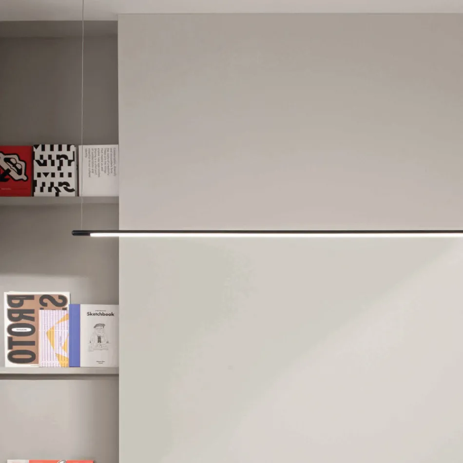 Pendant Lamp with LED Light and Length-Adjustable Cables - Orange Viadurini