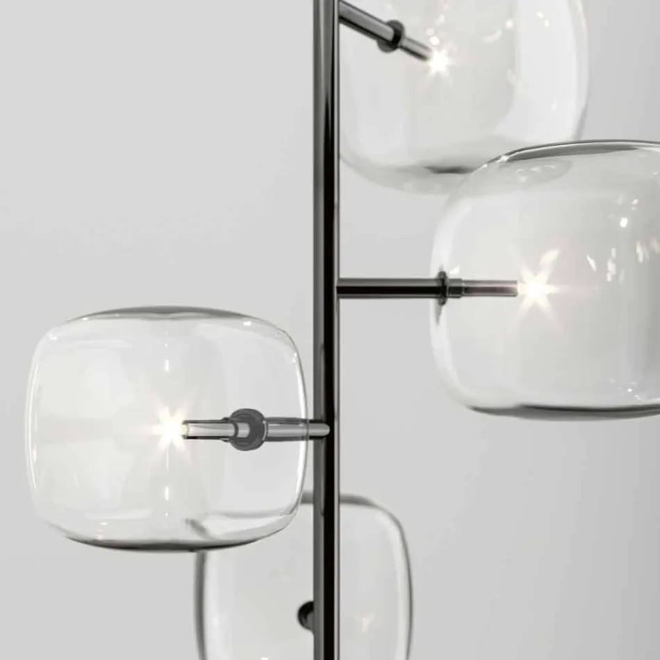 Suspension Lamp with Shiny Metal Structure Made in Italy - Donatina Viadurini