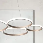 Design Suspension Lamp for Living Room in Silver or Gold Metal - Olimpo Viadurini