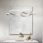 Design Suspension Lamp for Living Room in Silver or Gold Metal - Olimpo Viadurini
