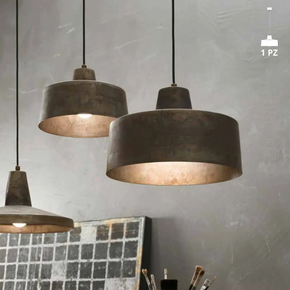 Design pendant lamp in antique iron Jean Il Fanale Viadurini