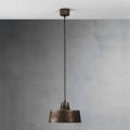 Jean Il Fanale design suspension lamp in antiqued iron