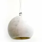 Design Suspension Lamp in White Carrara Marble Made in Italy - Panda Viadurini