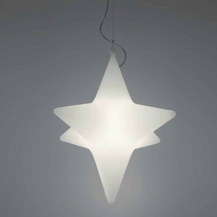 Indoor Led Star-Shape Suspension Lamp Design by Slide - Sirio Viadurini