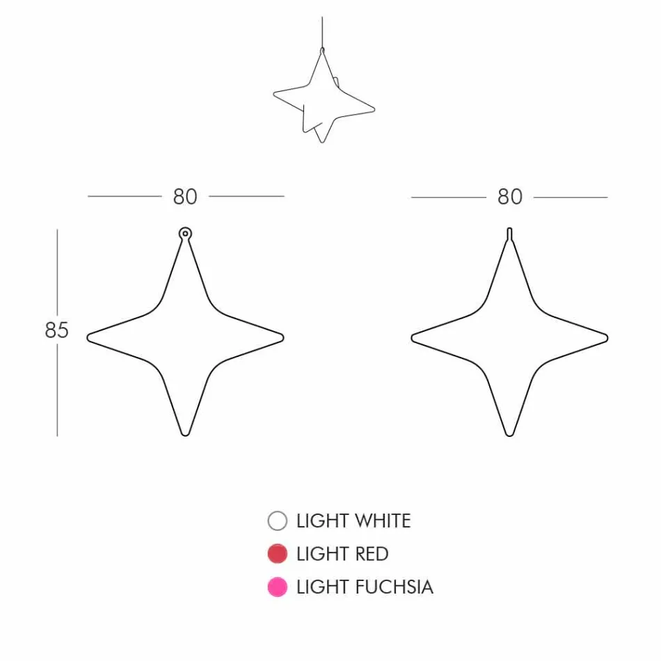 Indoor Led Star-Shape Suspension Lamp Design by Slide - Sirio Viadurini