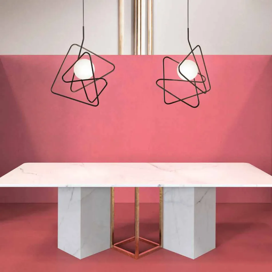 Pendant lamp in modern steel Ø60xh.60xL.cavo200cm, Adele Viadurini