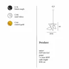 Pendant lamp in modern steel Ø60xh.60xL.cavo200cm, Adele Viadurini