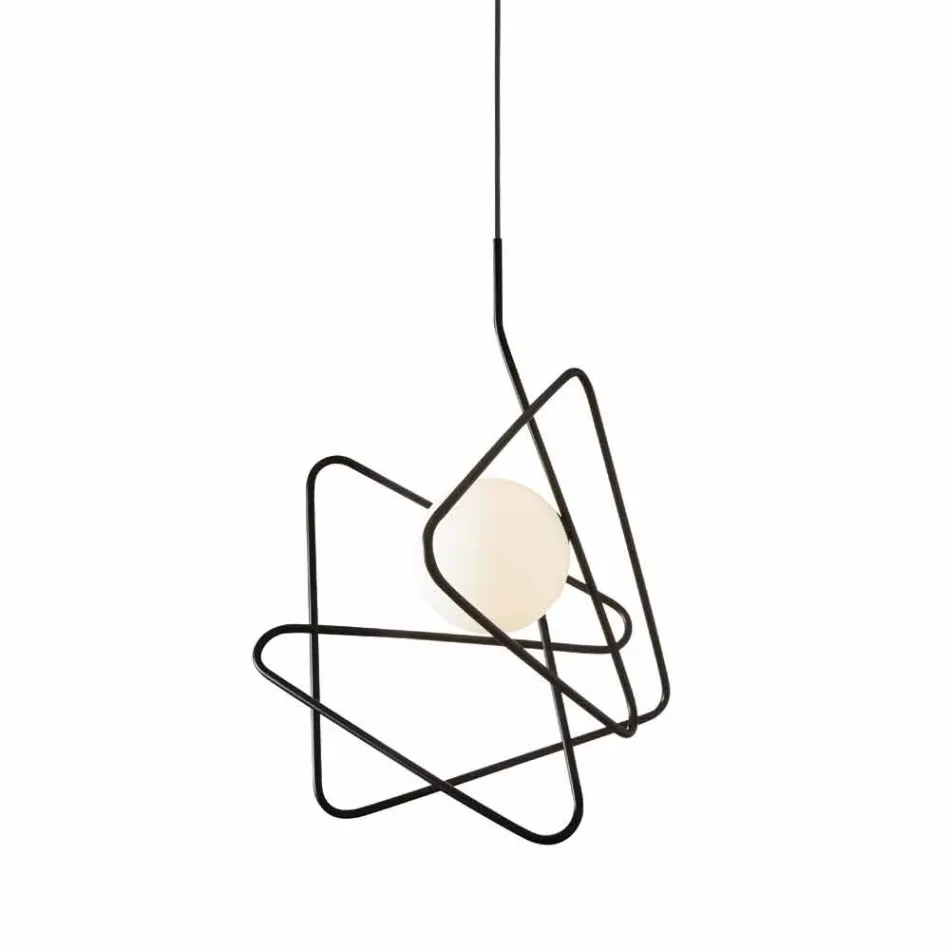 Pendant lamp in modern steel Ø60xh.60xL.cavo200cm, Adele Viadurini