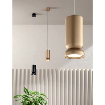 Suspension Lamp in Powder Coated Aluminum and Adjustable Cable - Buxus Viadurini