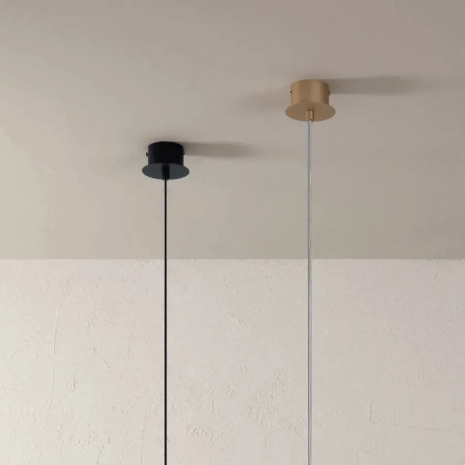 Suspension Lamp in Powder Coated Aluminum and Adjustable Cable - Buxus Viadurini