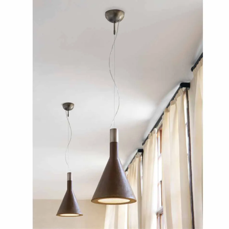 Hanging lamp in concrete Funnel Aldo Bernardi Viadurini