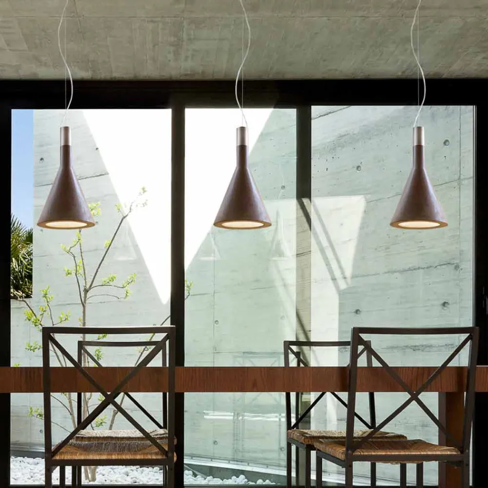 Hanging lamp in concrete Funnel Aldo Bernardi Viadurini
