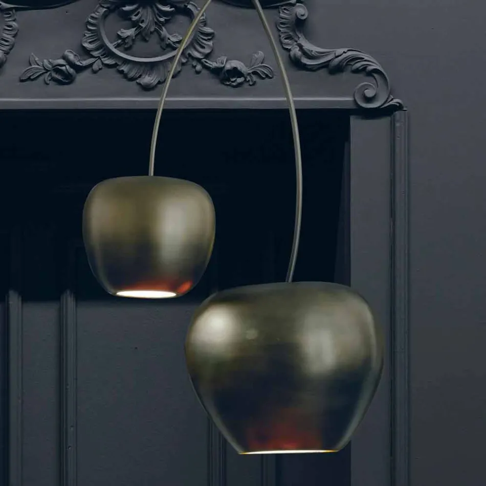 Cherry-Shaped Ceramic Suspension Lamp Made in Italy - Cherry Viadurini