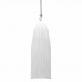 Suspension Lamp in Glossy White Ceramic Design in 4 Shapes - Oasis