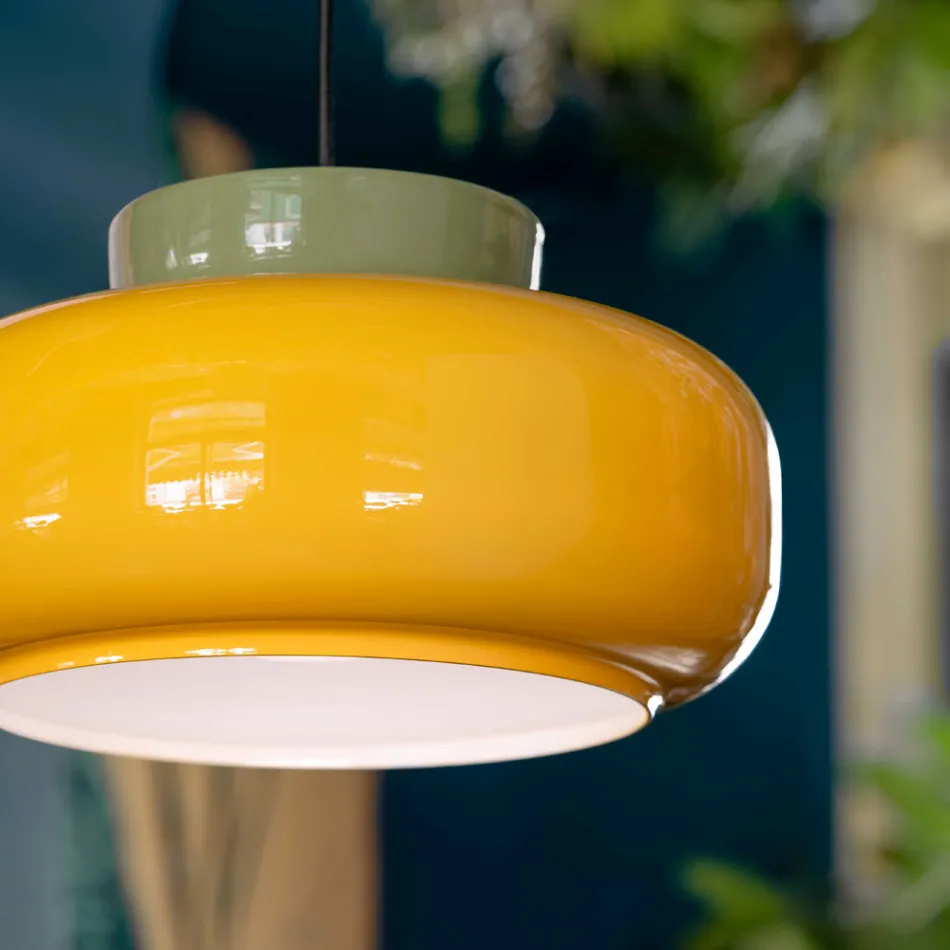 Ceramic Pendant Lamp of Different Finishes Made in Italy - Corcovado Viadurini