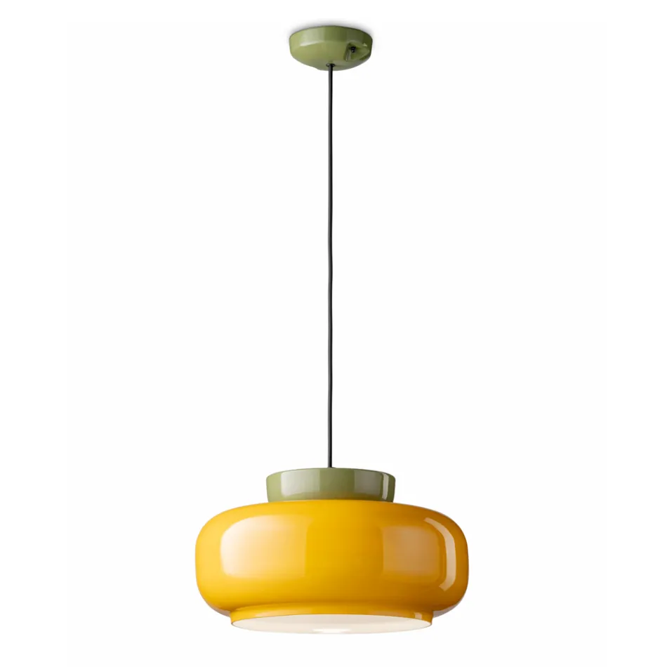 Ceramic Pendant Lamp of Different Finishes Made in Italy - Corcovado Viadurini