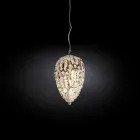 Hanging lamp in glass and steel in the shape of Egg Egg Viadurini