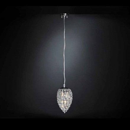 Hanging lamp in glass and steel in the shape of Egg Egg Viadurini