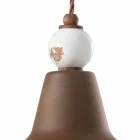 Lamp antique iron suspension and ceramic Teresa Ferroluce Viadurini