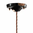 Lamp iron and ceramics suspension corten Lois Ferroluce Viadurini