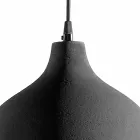 Suspension Lamp in Anthracite Stoneware and White Interior Design - Edmondo Viadurini