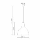 Suspension Lamp in Anthracite Stoneware and White Interior Enamel Design - Edmondo Viadurini