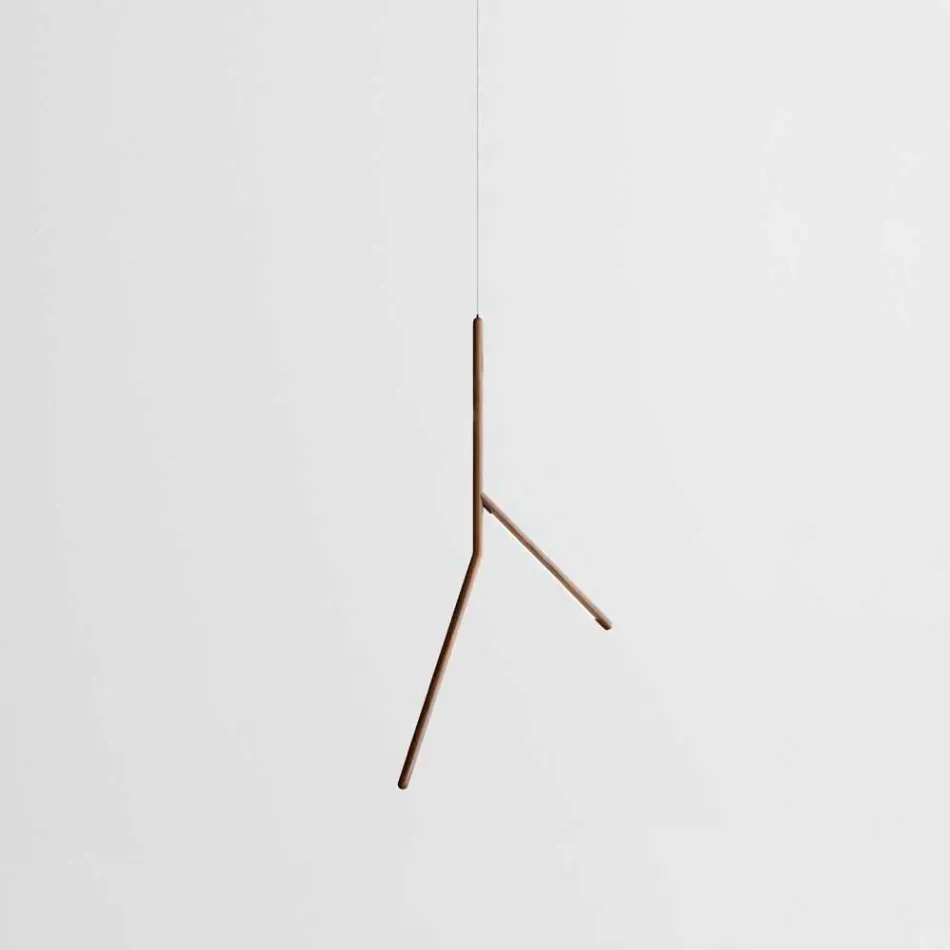 Suspension Lamp in Solid Wood in Different Finishes Made in Italy - Orlov Viadurini