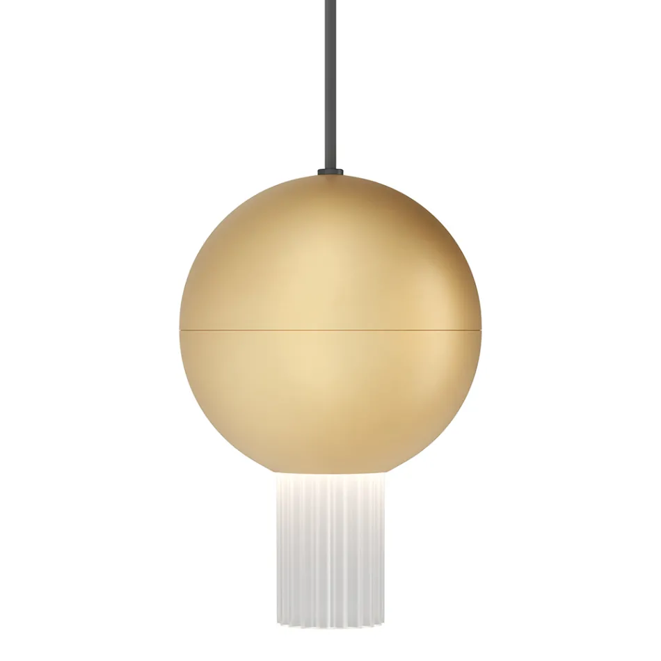 Oris Metal Pendant Lamp with Canneté Glass Cylinders Viadurini