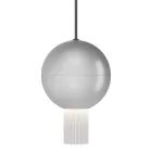 Oris Metal Pendant Lamp with Canneté Glass Cylinders Viadurini
