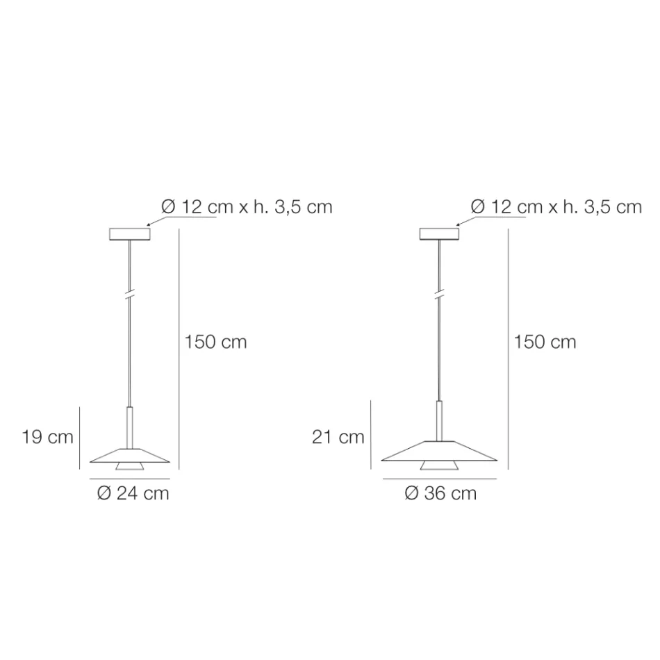 Mira Metal Pendant Lamp in Various Finishes Viadurini