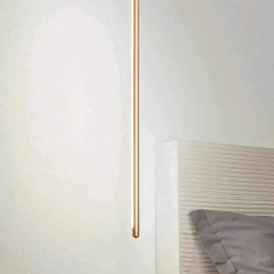 Suspension Lamp in Gold Painted Metal with Adjustable Cables - Orange Viadurini