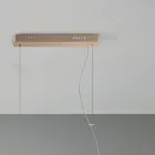 Suspension Lamp in Gold Painted Metal and Blown Glass - Birga Viadurini