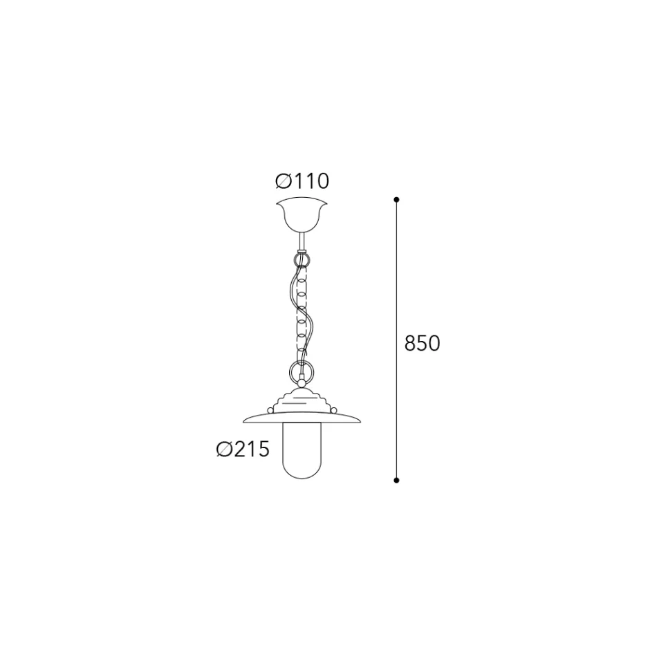 Elfico Brass, Clear Glass, and IP44 Pendant Lamp Viadurini