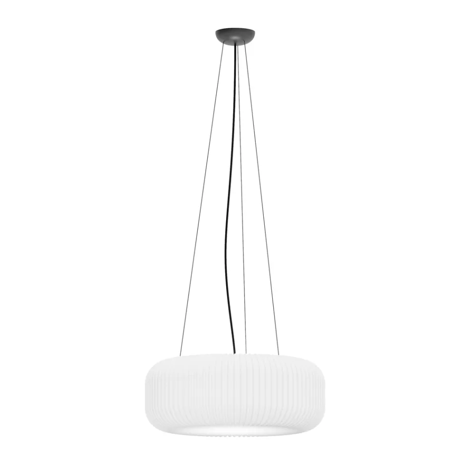 Polyethylene Pendant Lamp with 3 Metal Cables - Disc Viadurini