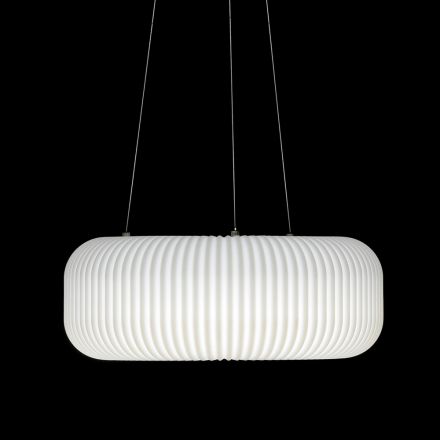 Polyethylene Pendant Lamp with 3 Metal Cables - Disc Viadurini