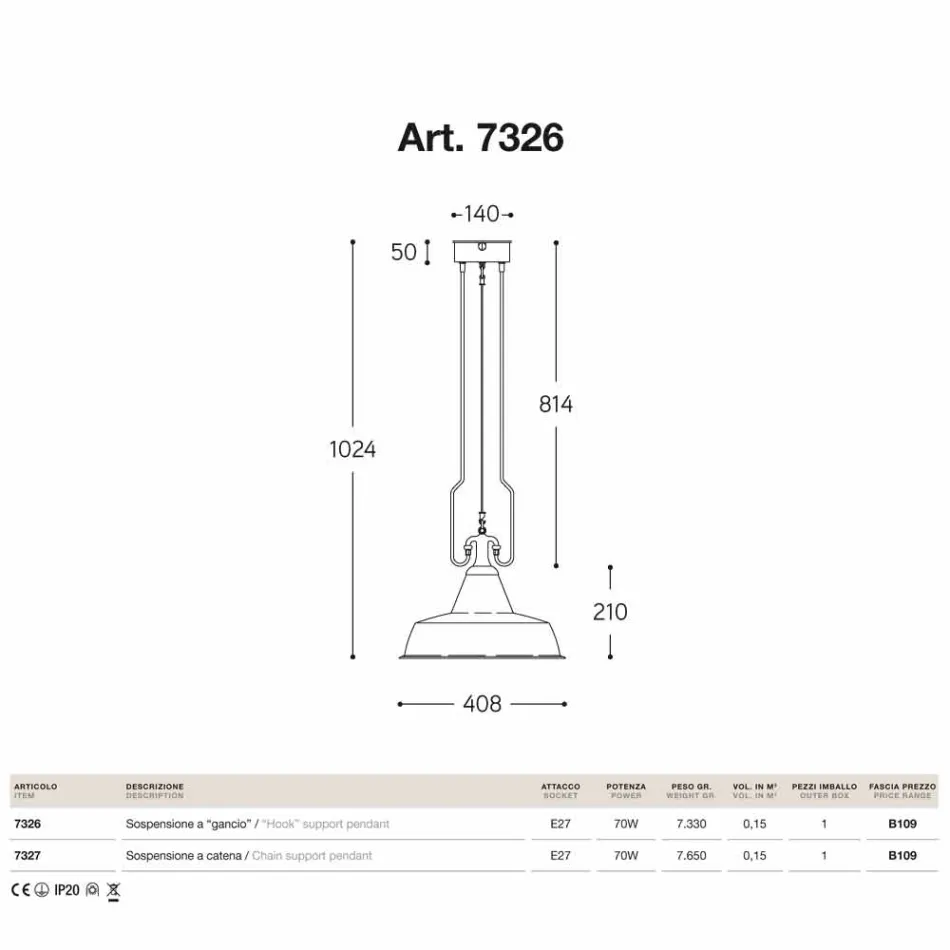 Pendant lamp in antique copper and brass foundry Viadurini