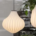 Suspension Lamp in White Glass in Filigree Design Pointed - Caravan Viadurini