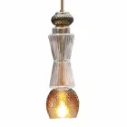 Suspension Lamp in Murano Glass with Antique Decoration Made in Italy - Missi Viadurini